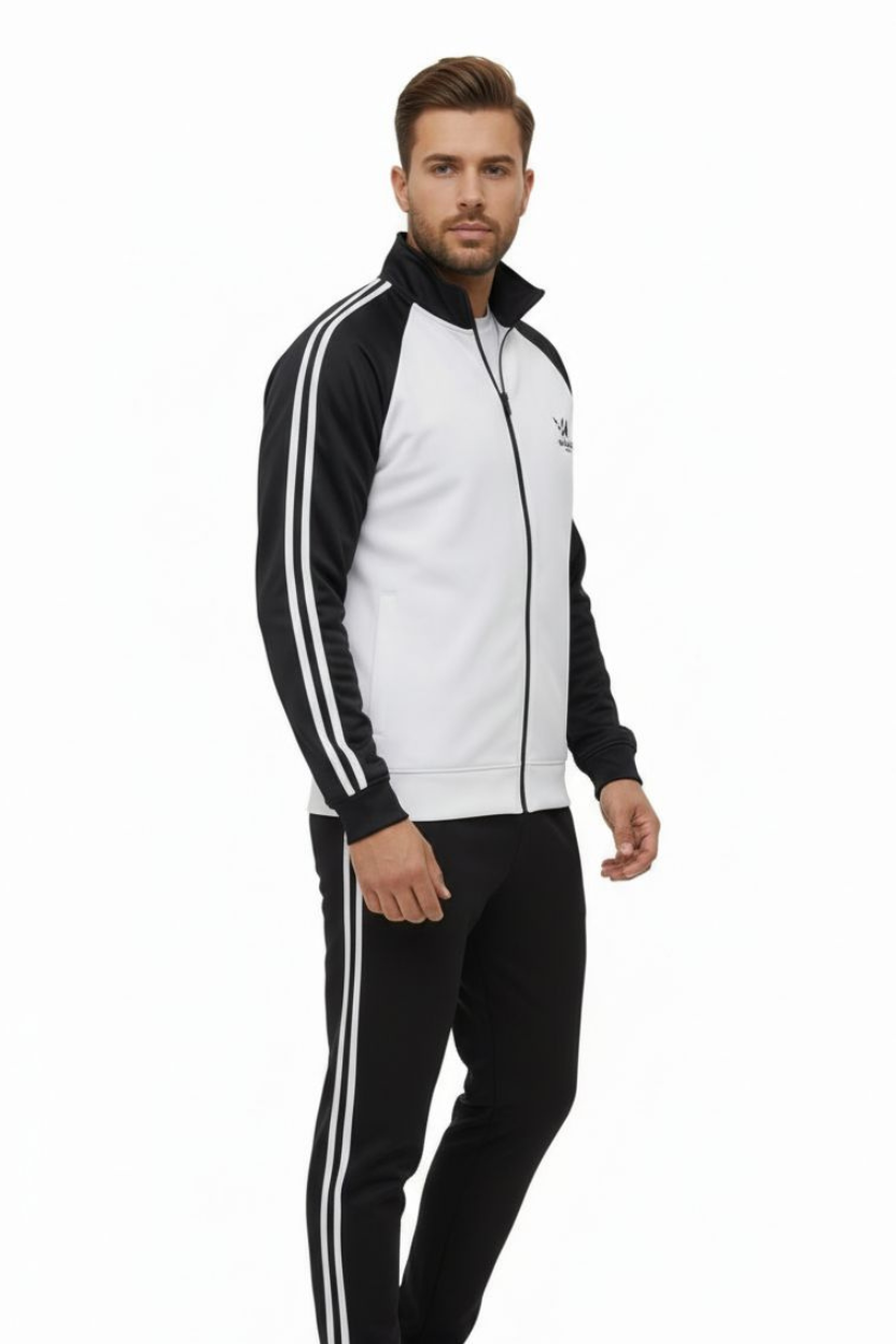 Wasao Premium Tracksuit Black+White