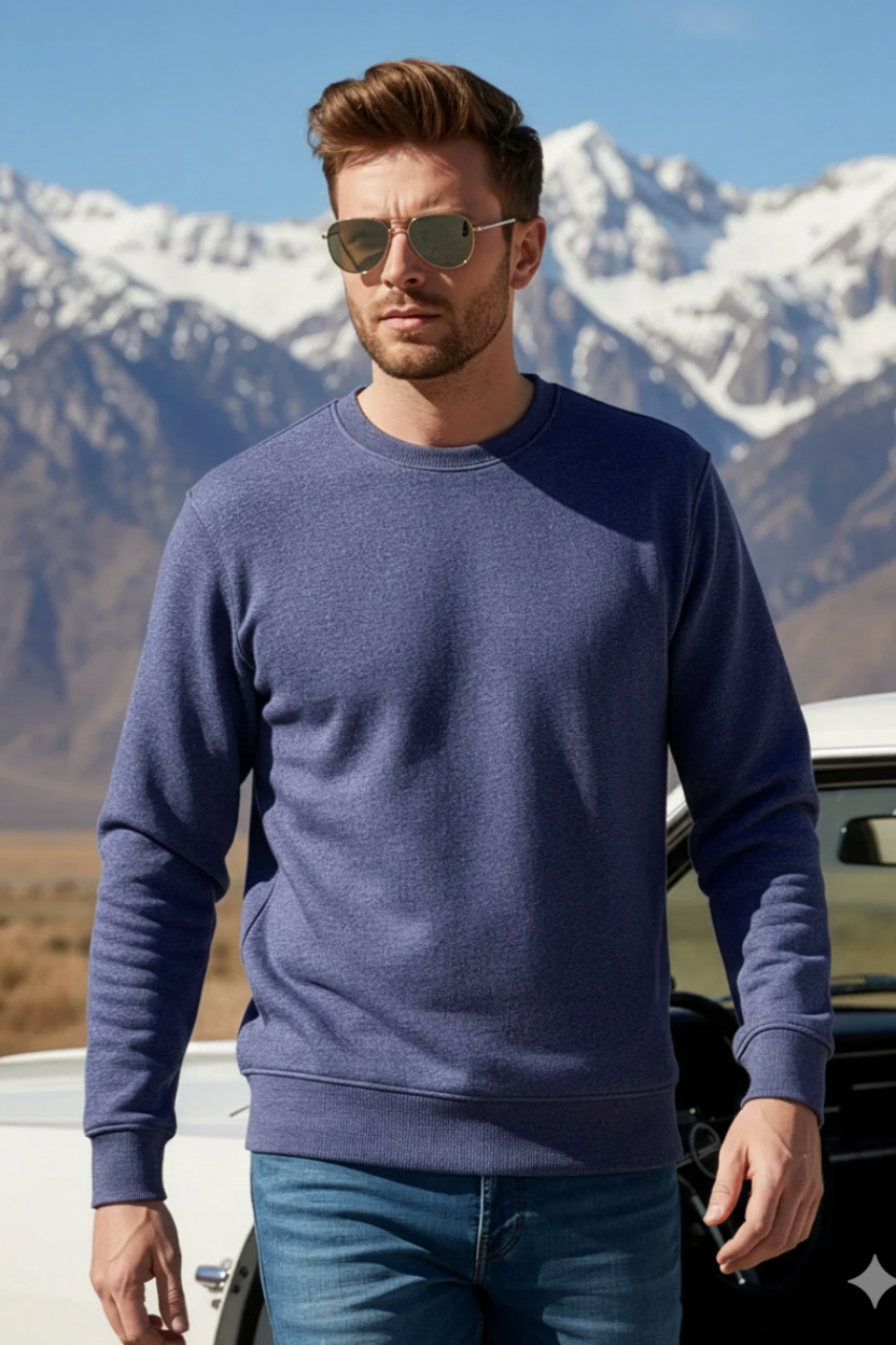 Blue Men’s Fleece Sweat Shirt