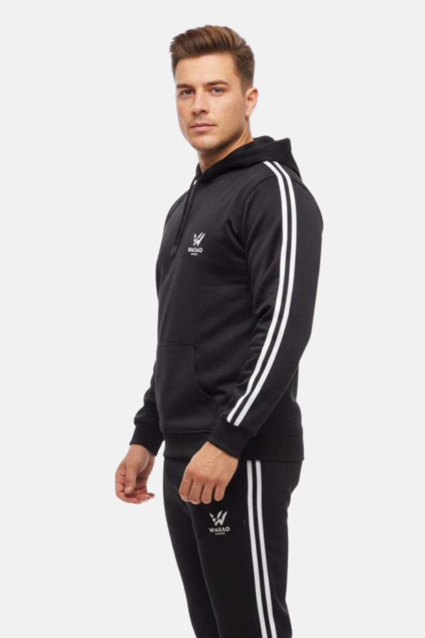Wasao winter hoodie tracksuit (black)