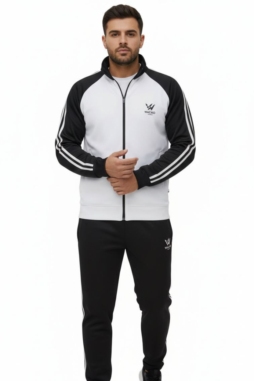 Wasao Premium Tracksuit Black+White