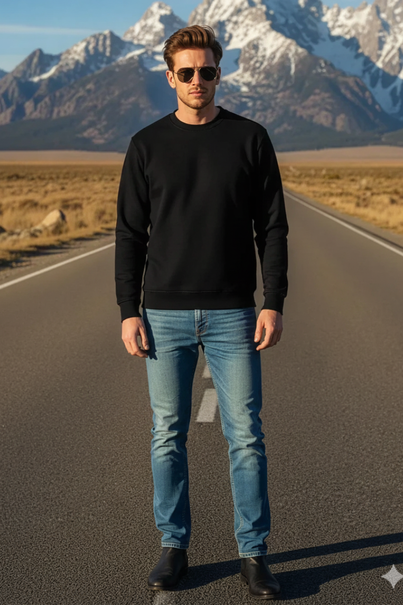 Black Men’s Fleece Sweat Shirt