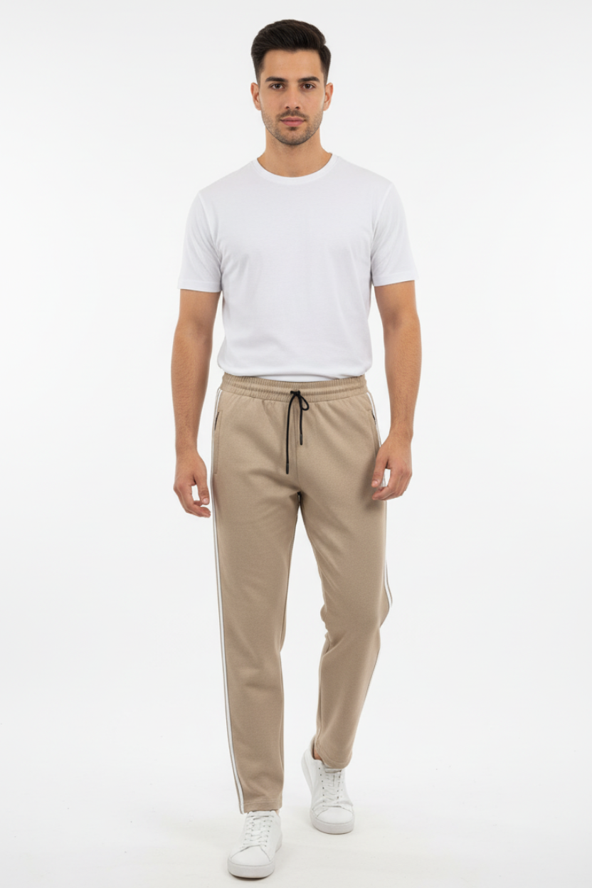 3 stripes light brown casual trouser