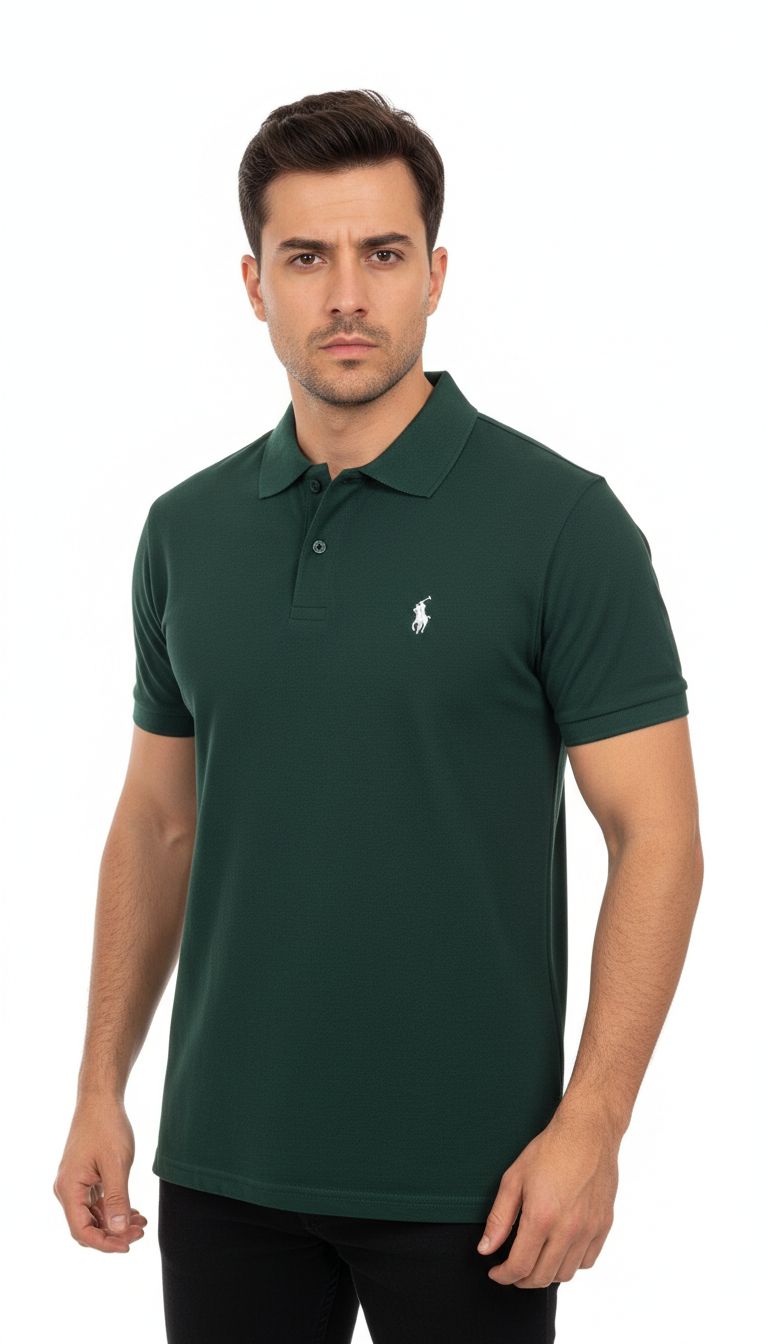 Men’s Dark Green Polo Signature Pony Embroidered Short Sleeve