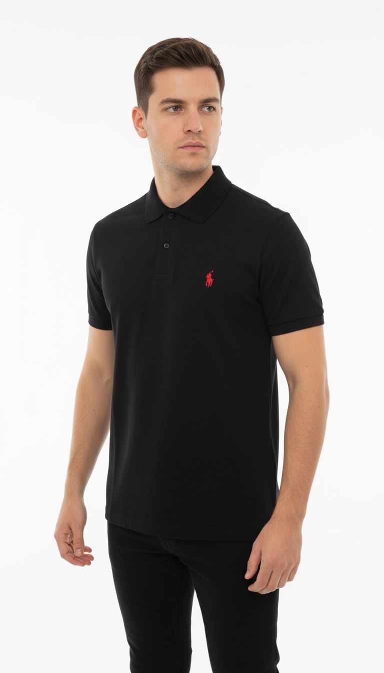 Men’s Black Polo Signature Pony Embroidered Short Sleeve