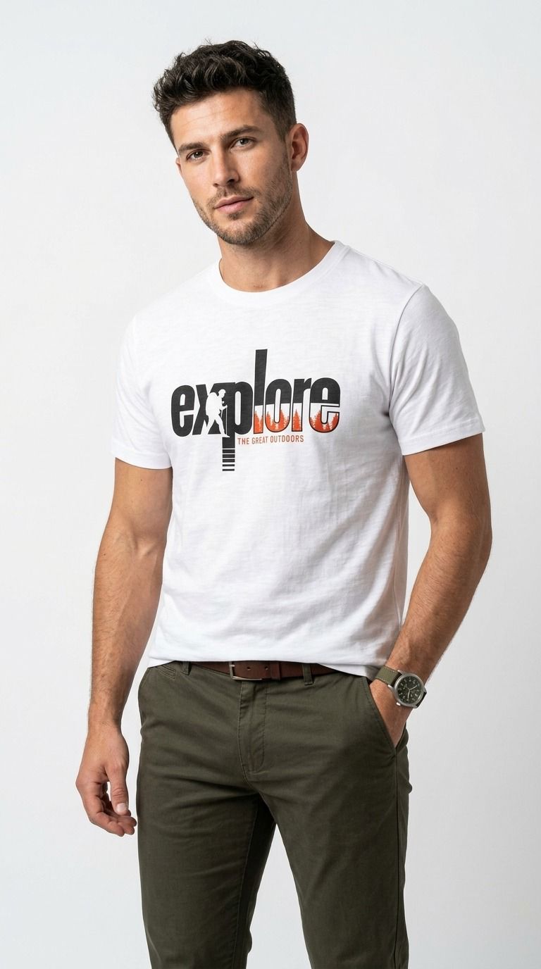 White GRAPHIC HALF SLEEVES MEN’S T-SHIRT