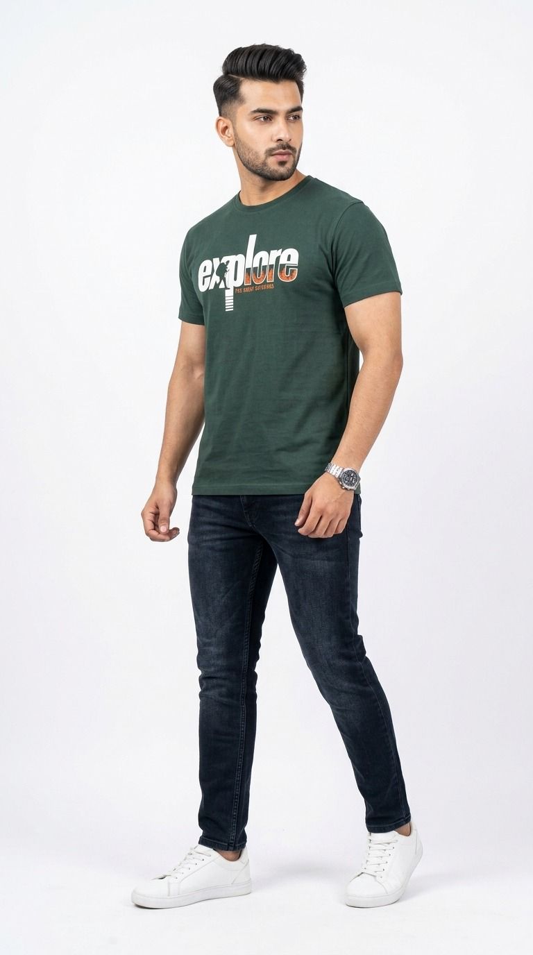 Explore Green GRAPHIC HALF SLEEVES MEN’S T-SHIRT