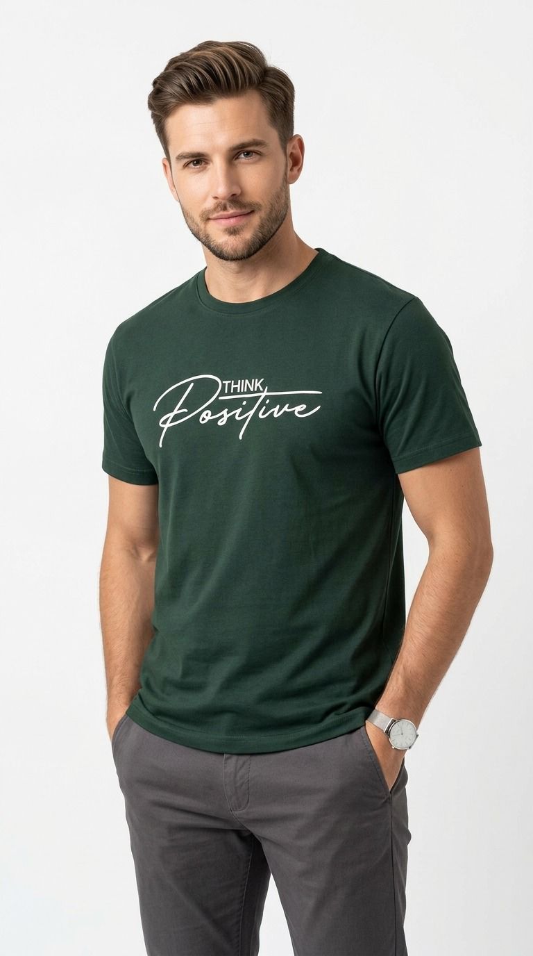Green GRAPHIC HALF SLEEVES MEN’S T-SHIRT