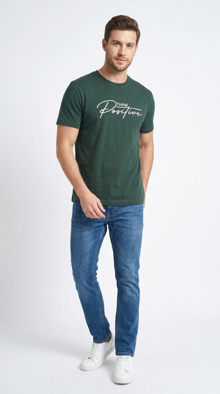 Green GRAPHIC HALF SLEEVES MEN’S T-SHIRT
