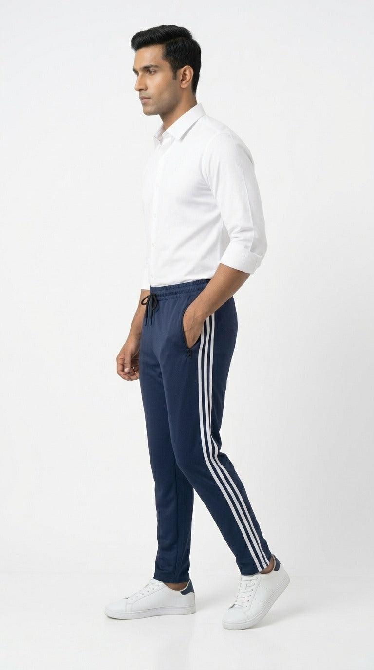 Men’s Summer Three Strips Trouser (Navy Blue)