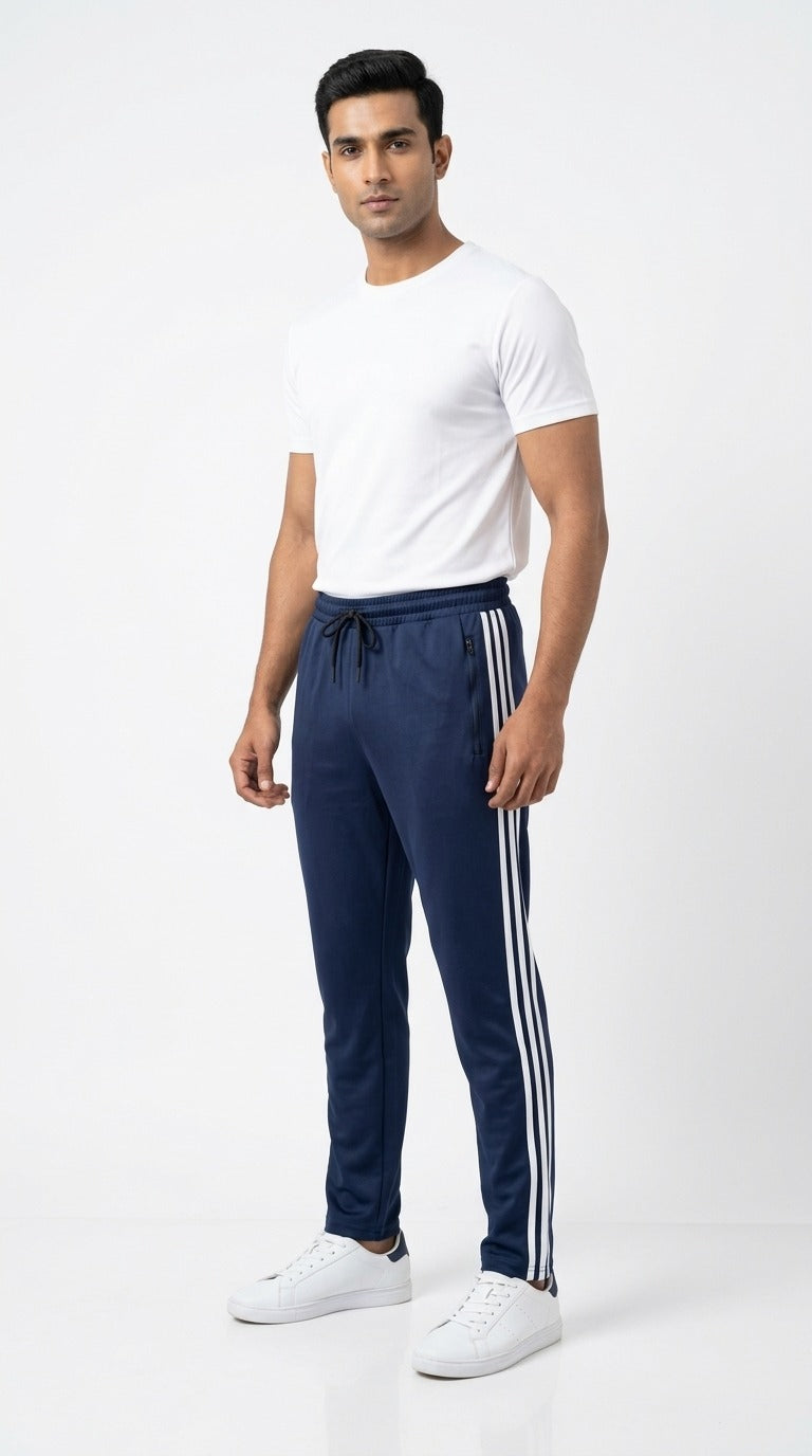 Men’s Summer Three Strips Trouser (Navy Blue)