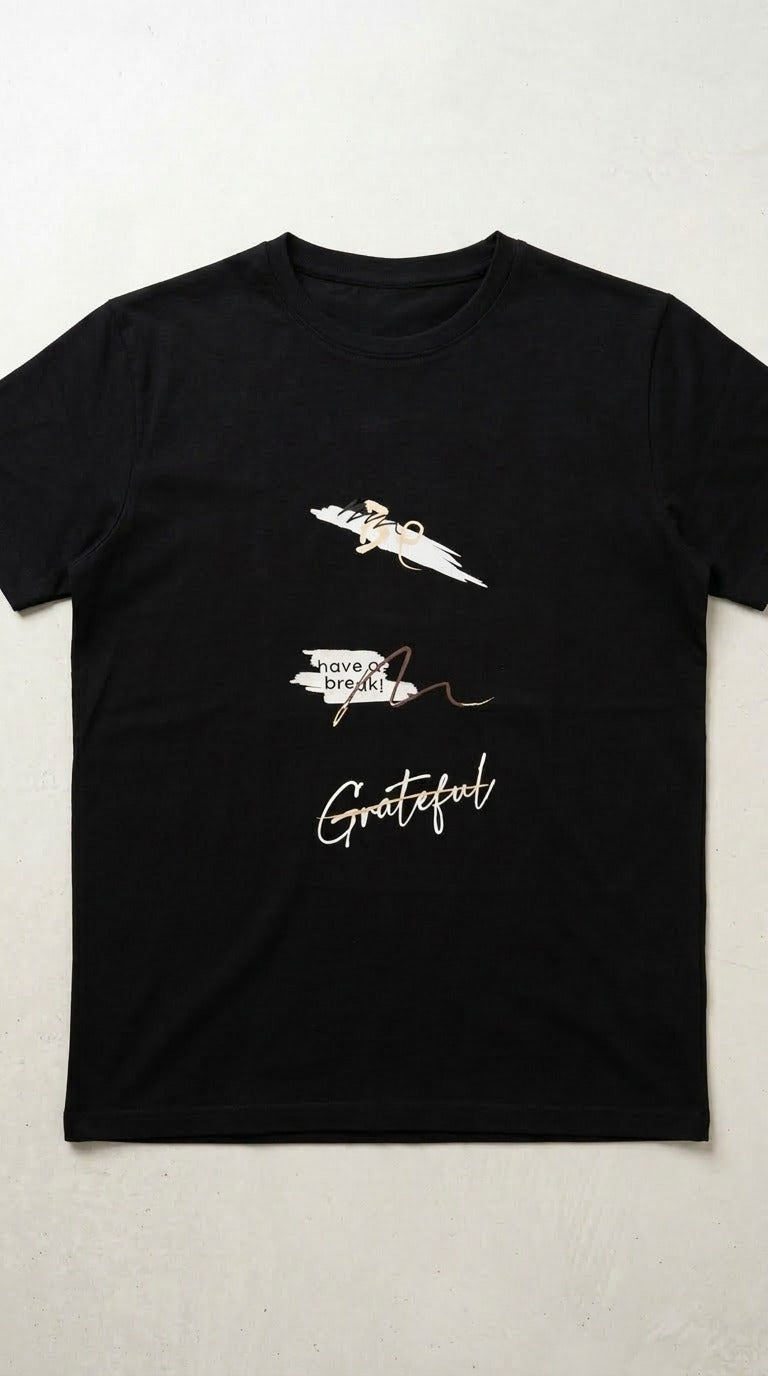 BLACK GRAPHIC HALF SLEEVES MEN’S T-SHIRT